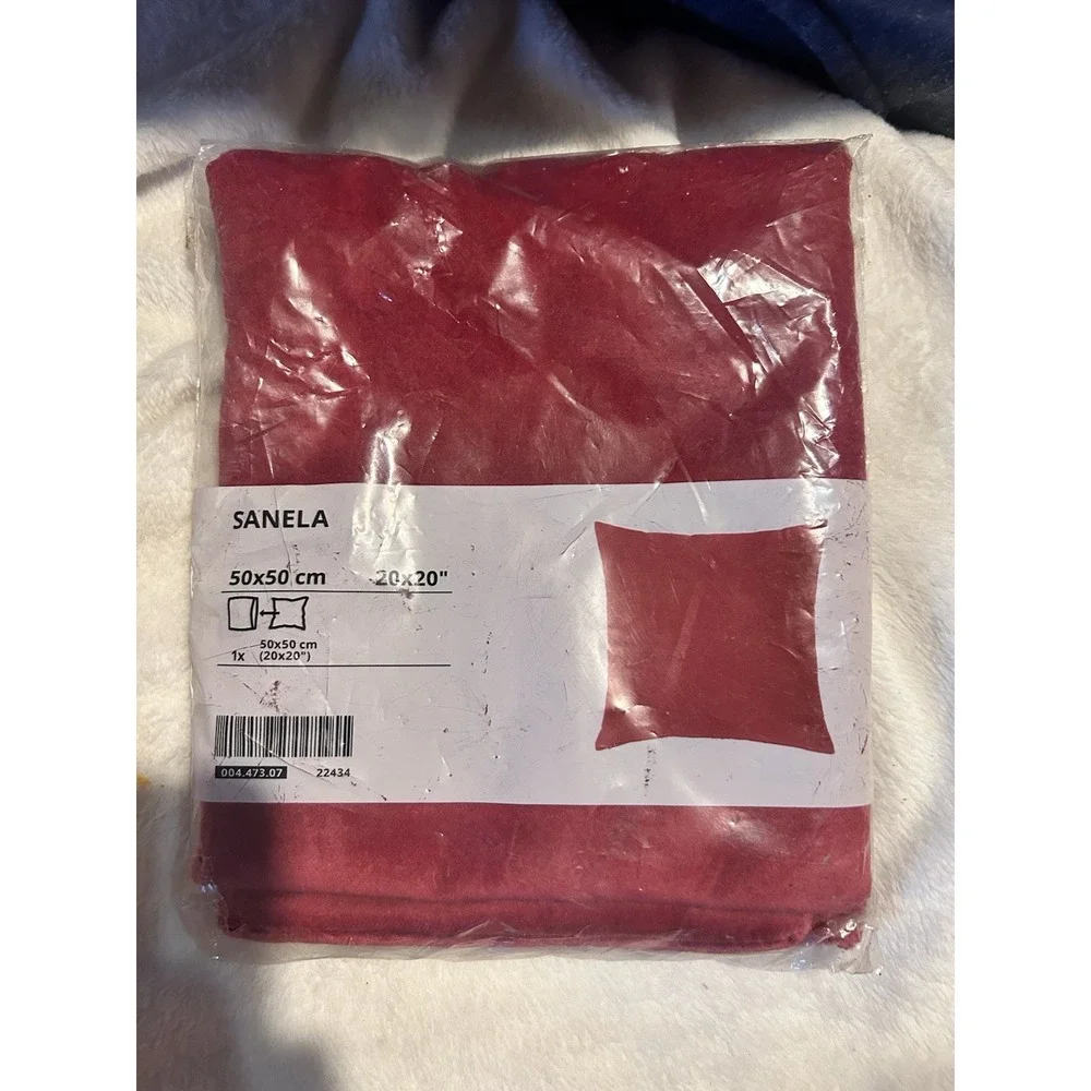 IKEA SANELA Red Velvet Cushion Cover 20x20 50x50 cm 004.473.07 New